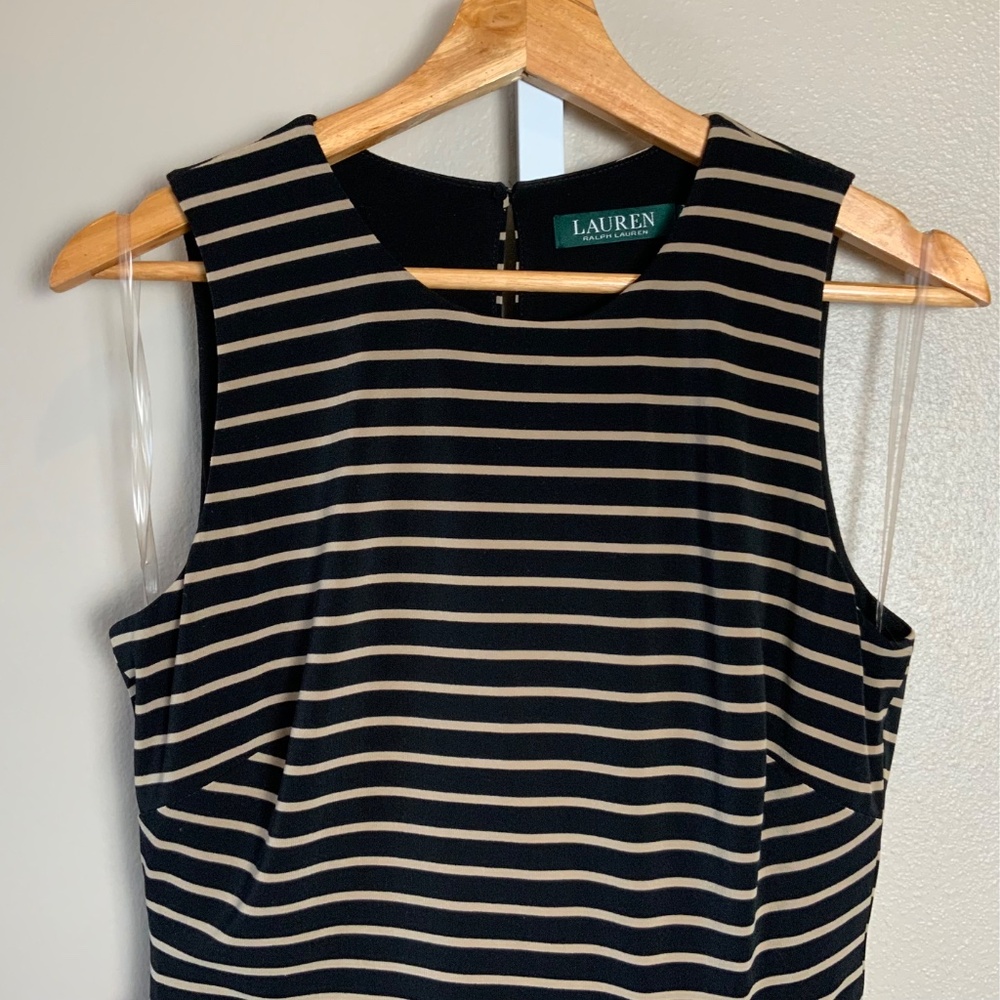 Lauren Ralph Lauren Striped Sleeveless Draped Maxi Dress - Picture 9 of 16